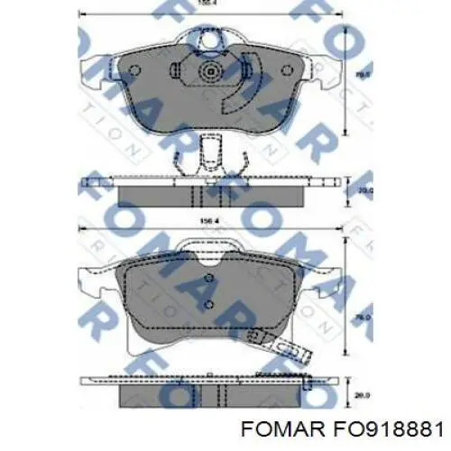 FO 918881 Fomar Roulunds передние тормозные колодки