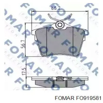 Задние тормозные колодки FO919581 Fomar Roulunds