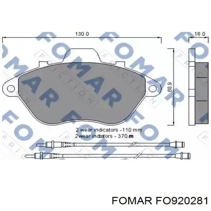 Задние тормозные колодки FO920281 Fomar Roulunds