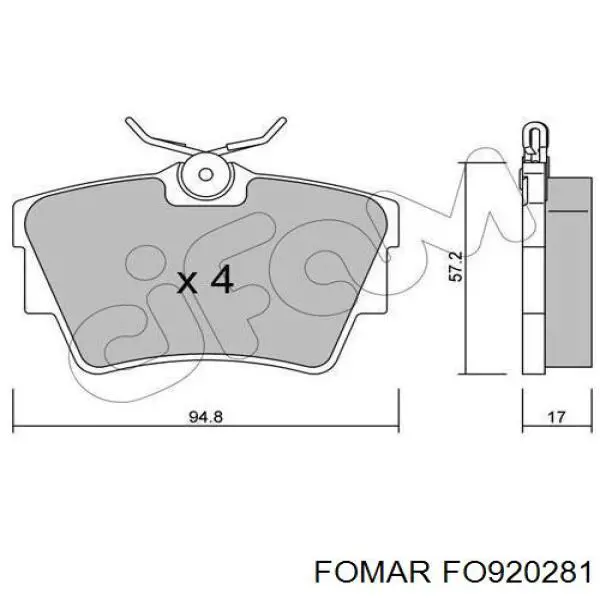 Задние дисковые колодки Fomar Roulunds FO920281
