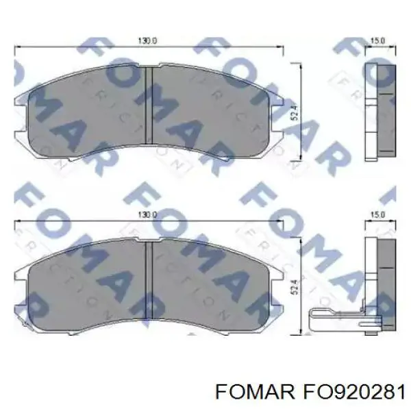 FO920281 Fomar Roulunds Колодки тормозные дисковые комплект