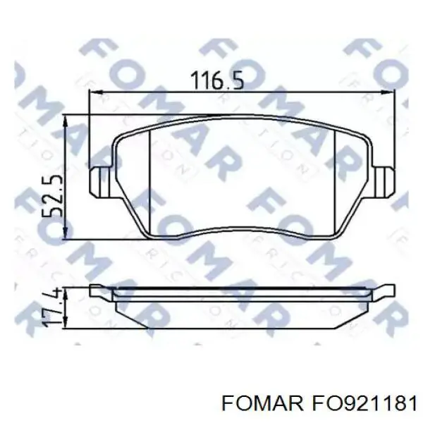 Колодки тормозные передние дисковые FOMAR FO921181