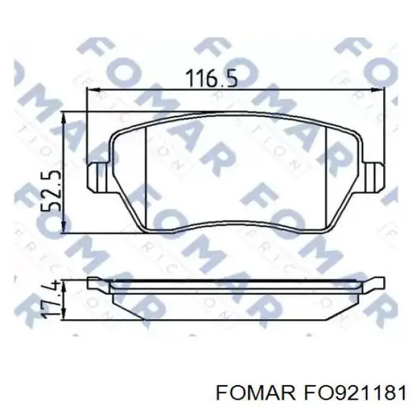 Передние тормозные колодки FO921181 Fomar Roulunds