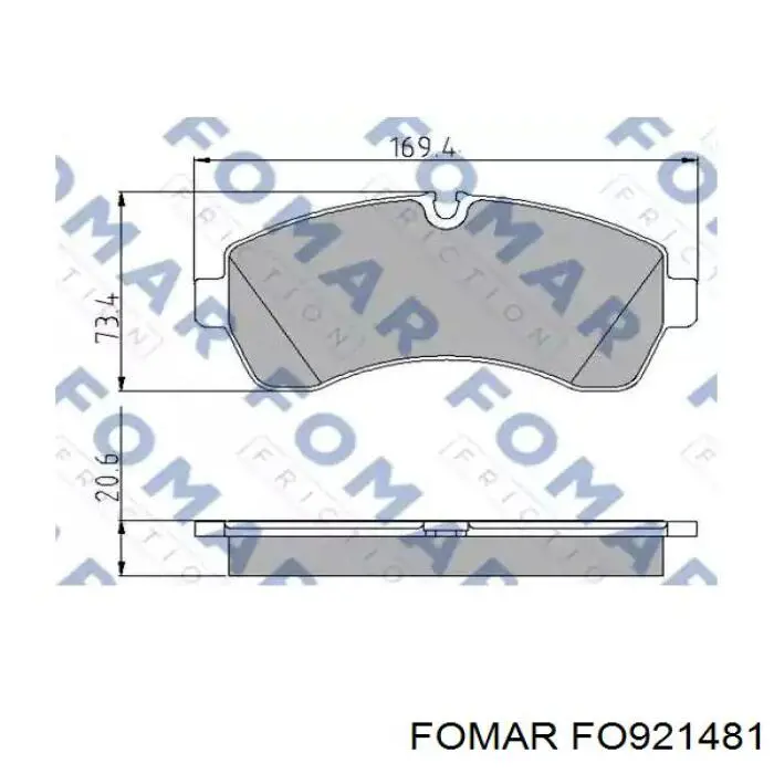 Передние тормозные колодки FO921481 Fomar Roulunds