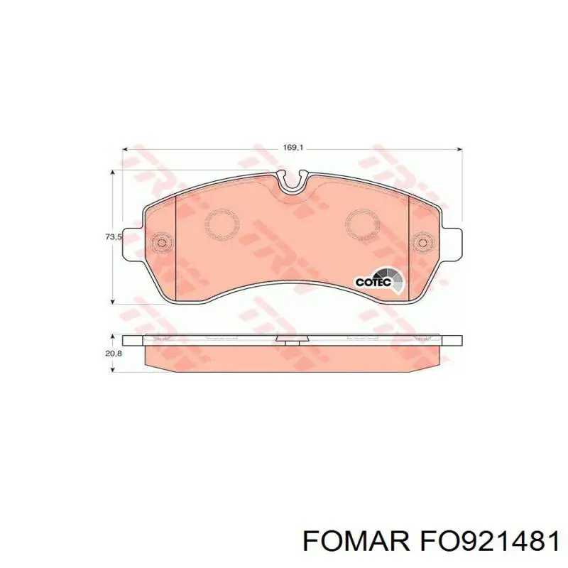 Тормозные колодки Fomar Roulunds FO921481