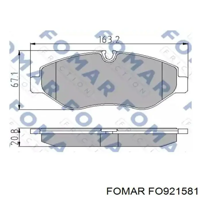 Передние тормозные колодки FO921581 Fomar Roulunds