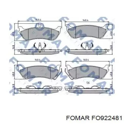 Задние тормозные колодки FO922481 Fomar Roulunds