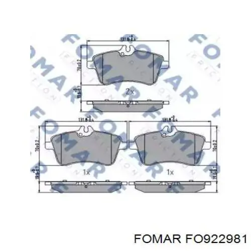 FO922981 Fomar Roulunds колодки тормозные передние дисковые