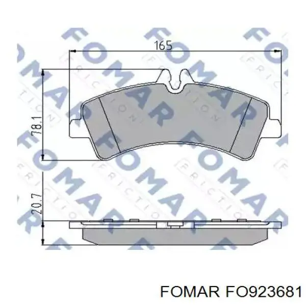 Задние тормозные колодки FO923681 Fomar Roulunds