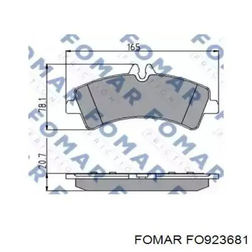 Купить FO923681 Fomar Roulunds Колодки тормозные задние, дисковые