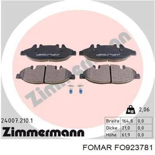 Тормозные колодки Fomar Roulunds FO923781