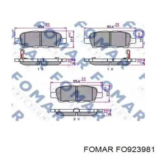 Колодки гальмові задні, дискові FO923981 Fomar Roulunds