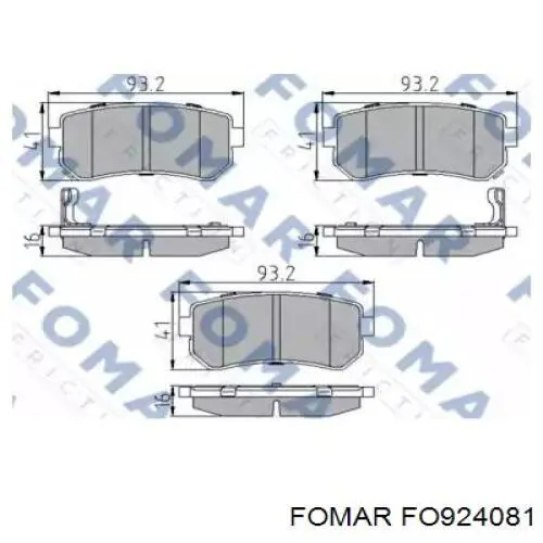 Pastillas de freno traseras FO924081 Fomar Roulunds