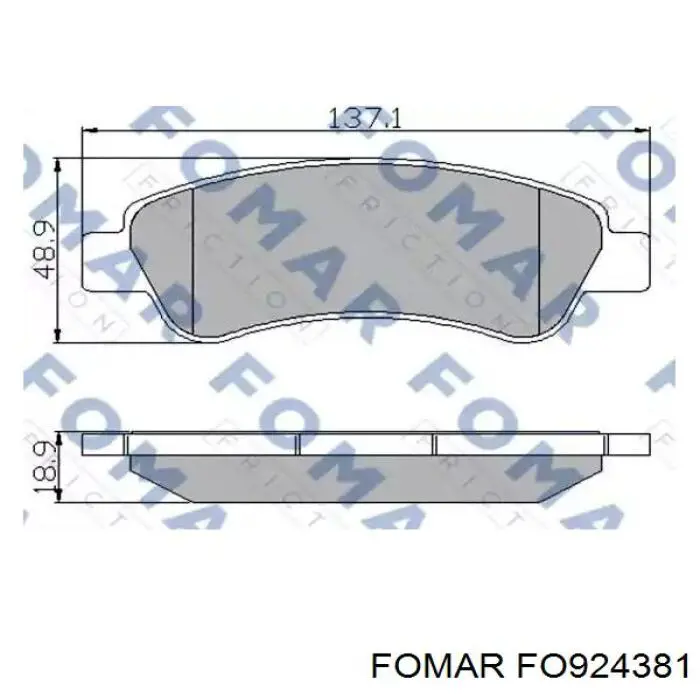 Задние тормозные колодки FO924381 Fomar Roulunds