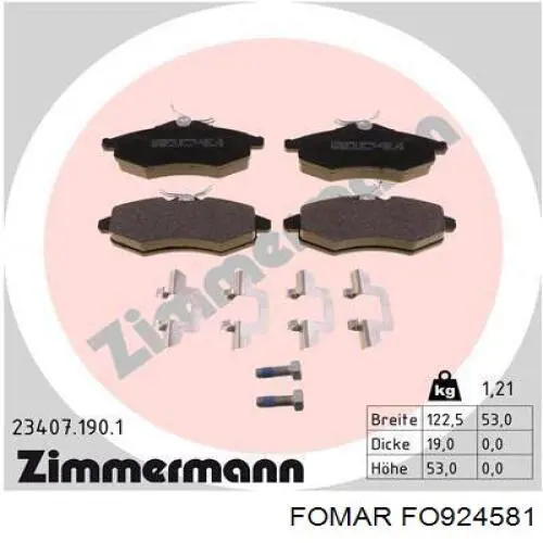 Тормозные колодки Fomar Roulunds FO924581