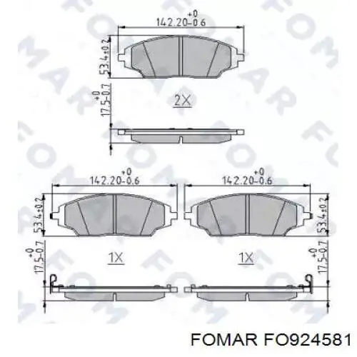 Колодки Fomar Roulunds FO924581 цена, от 19.74 USD