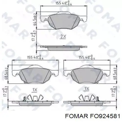 Купить FO924581 Fomar Roulunds Колодки тормозные