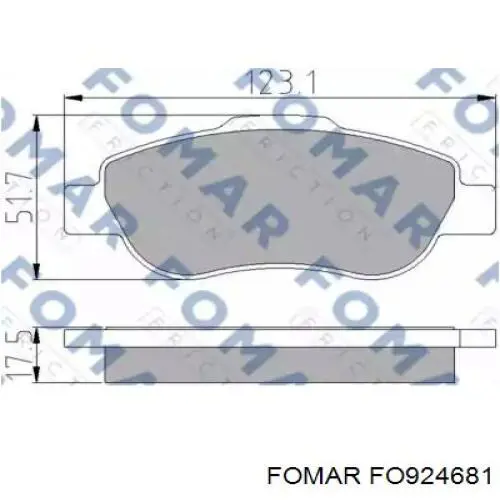 Передние тормозные колодки FO924681 Fomar Roulunds