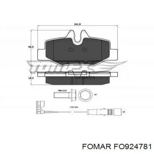 Купить FO924781 Fomar Roulunds Колодки тормозные задние, дисковые