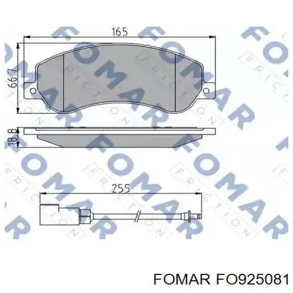 Передние тормозные колодки FO925081 Fomar Roulunds