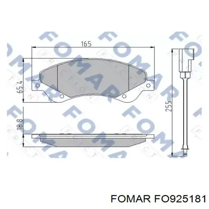 FO 925181 Fomar Roulunds sapatas do freio dianteiras de disco