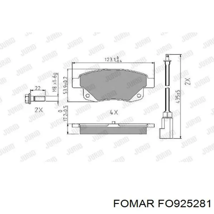 Задние тормозные колодки FO925281 Fomar Roulunds