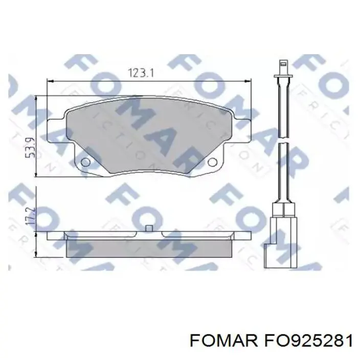 FO 925281 Fomar Roulunds задние тормозные колодки