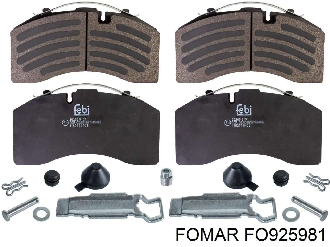 Задние тормозные колодки FO925981 Fomar Roulunds