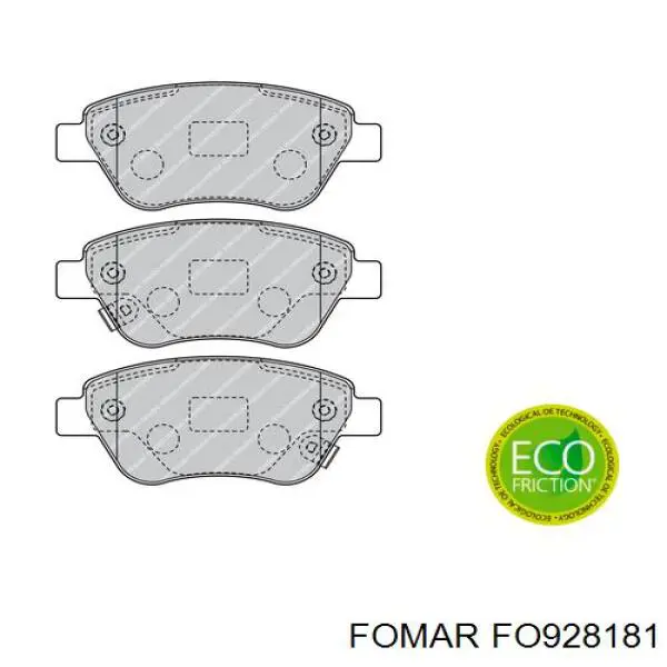 Передние тормозные колодки FO928181 Fomar Roulunds