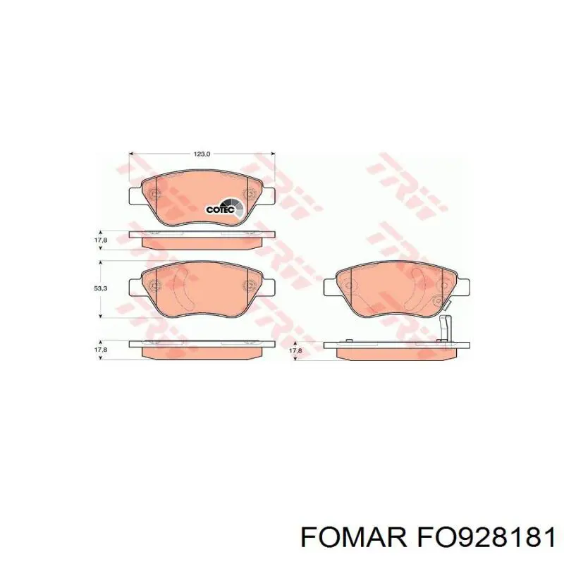 Передние тормозные колодки 1605357 Opel