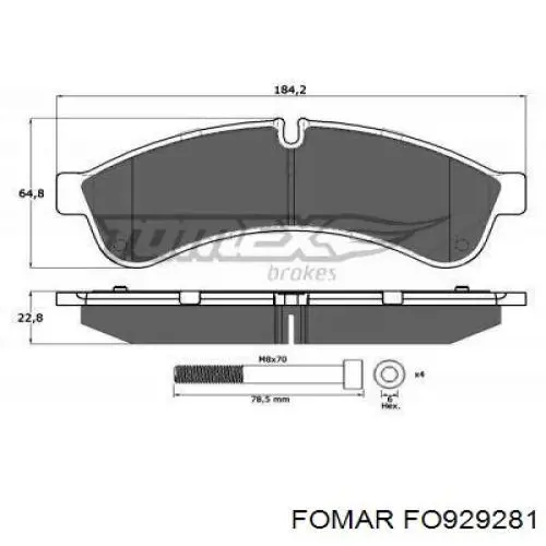 FO929281 Fomar Roulunds Колодки тормозные дисковые комплект