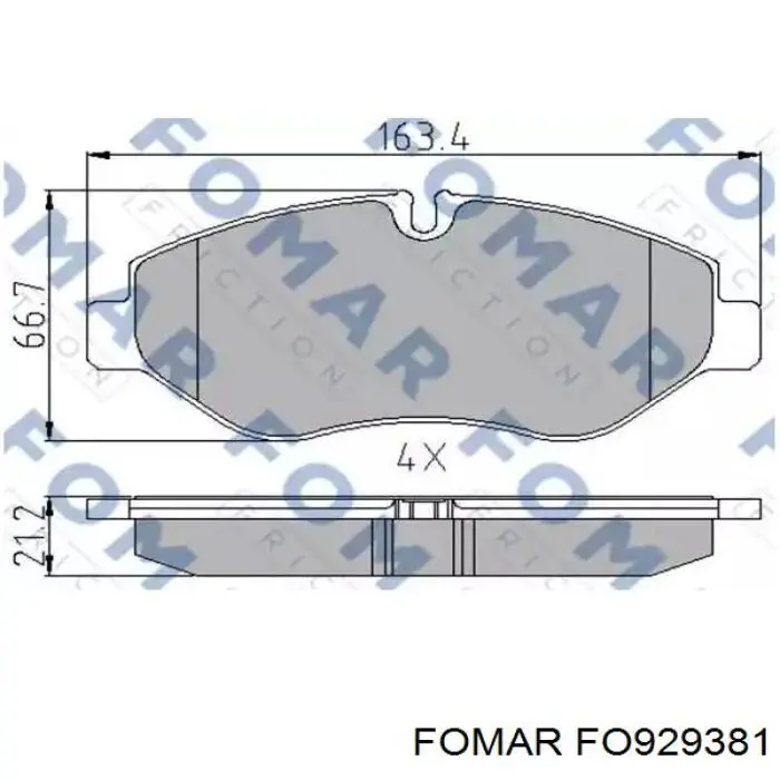 Передние тормозные колодки FO929381 Fomar Roulunds