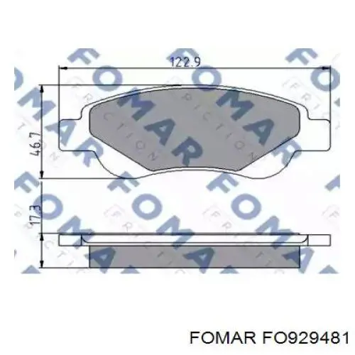 FO 929481 Fomar Roulunds sapatas do freio dianteiras de disco