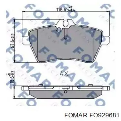 FO929681 Fomar Roulunds колодки тормозные передние дисковые