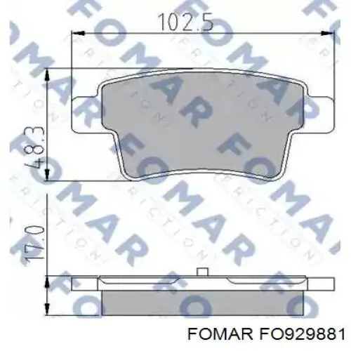 FO 929881 Fomar Roulunds задние тормозные колодки