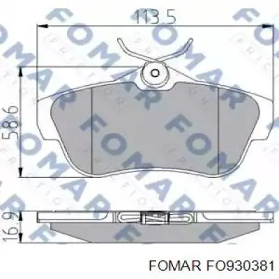 Задние тормозные колодки FO930381 Fomar Roulunds