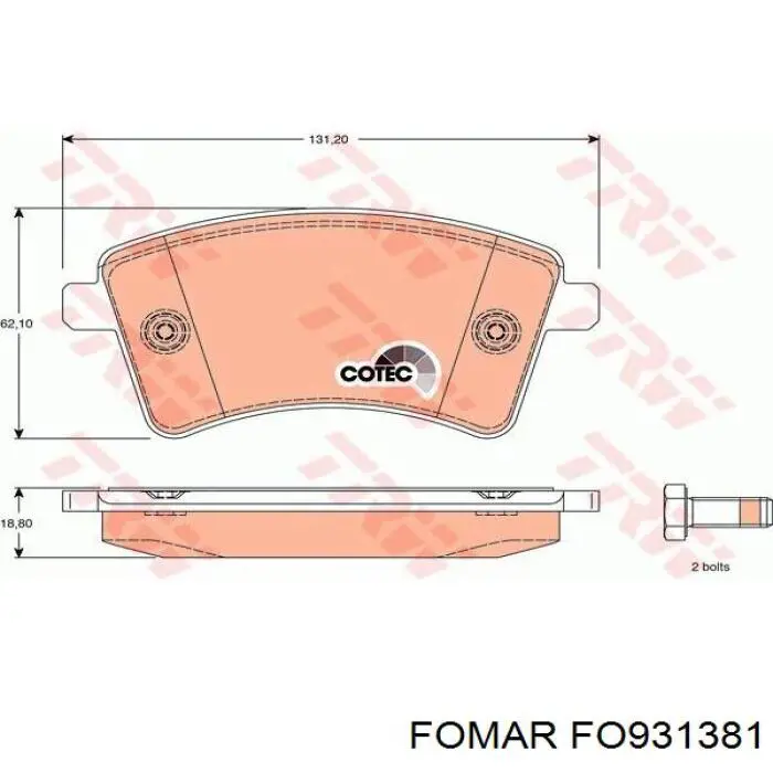 Тормозные колодки Fomar Roulunds FO931381