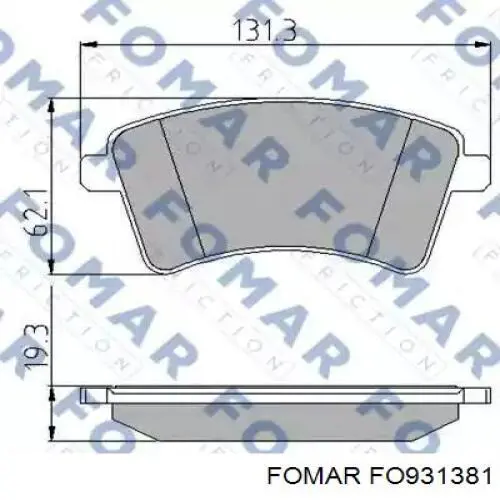 Колодки тормозные передние дисковые FOMAR FO931381