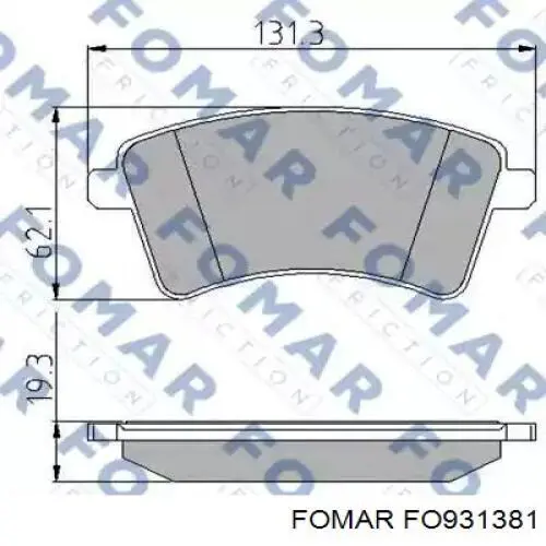 FO 931381 Fomar Roulunds sapatas do freio dianteiras de disco