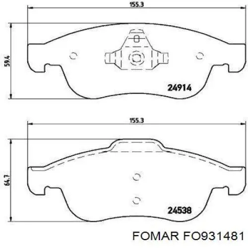 Тормозные колодки Fomar Roulunds FO931481