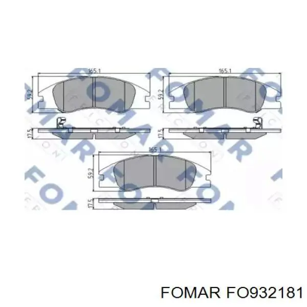 Передние тормозные колодки FO932181 Fomar Roulunds