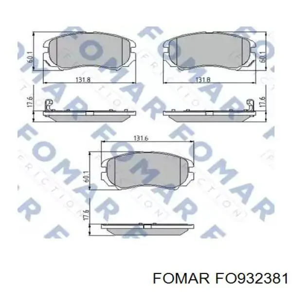 FO 932381 Fomar Roulunds колодки тормозные передние дисковые