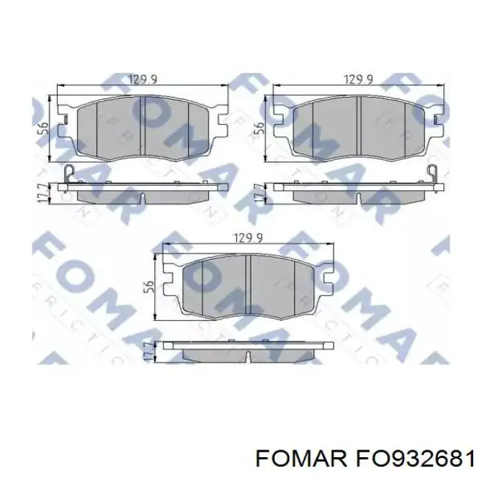 Колодки тормозные передние дисковые FOMAR FO932681