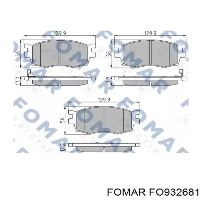 Передние тормозные колодки FO932681 Fomar Roulunds