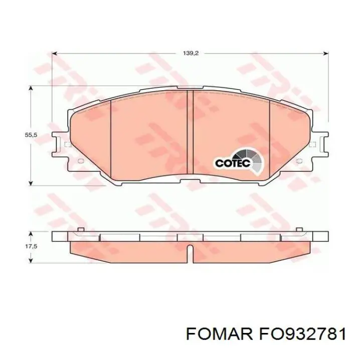Передние тормозные колодки FO932781 Fomar Roulunds