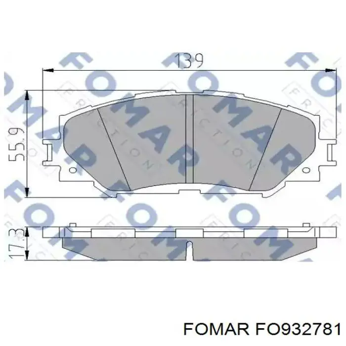 FO 932781 Fomar Roulunds sapatas do freio dianteiras de disco