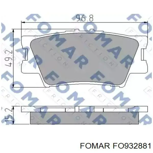 Задние тормозные колодки FO932881 Fomar Roulunds