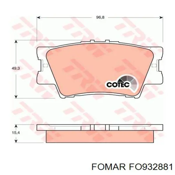 Купить FO932881 Fomar Roulunds Колодки тормозные задние, дисковые