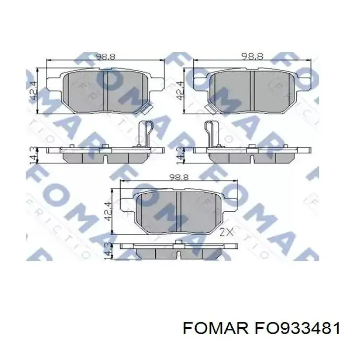 Задние тормозные колодки FO933481 Fomar Roulunds