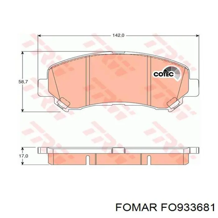 Передние тормозные колодки FO933681 Fomar Roulunds